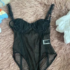 Black mesh bodysuit